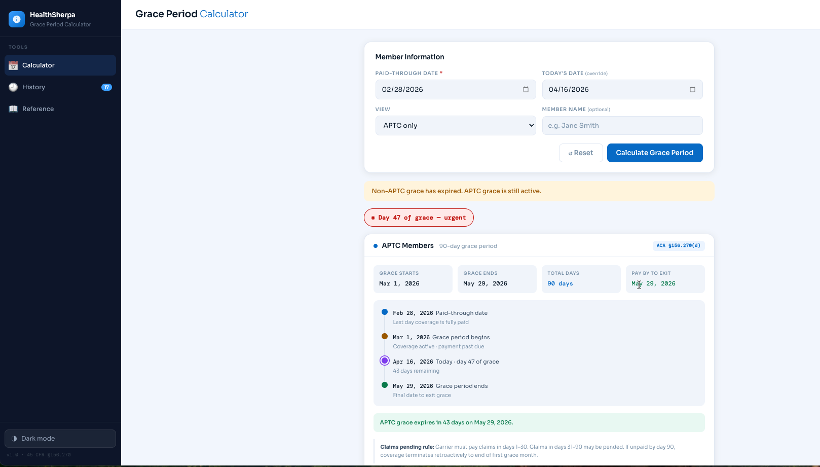 Mariana's broker support prototype built around HealthSherpa quote data.