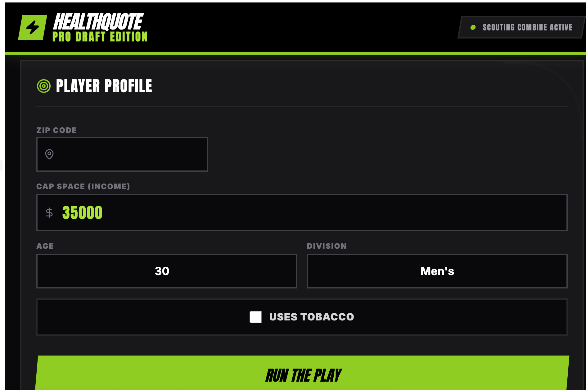 Devon's QA prototype for checking quote request inputs.